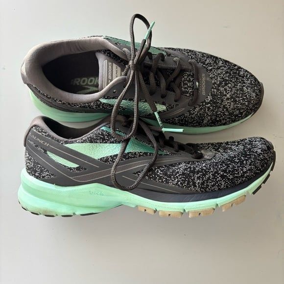 Brooks Launch 4 Gray Mint Green Running Shoes Sneakers - Picture 1 of 5